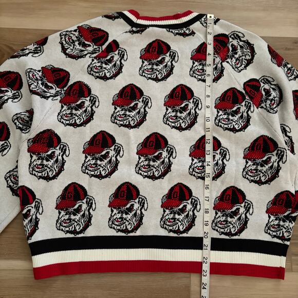 Queen of Sparkles Georgia Bulldogs Mascot Rhinestone Knit Cardigan M - Picture 7 of 11